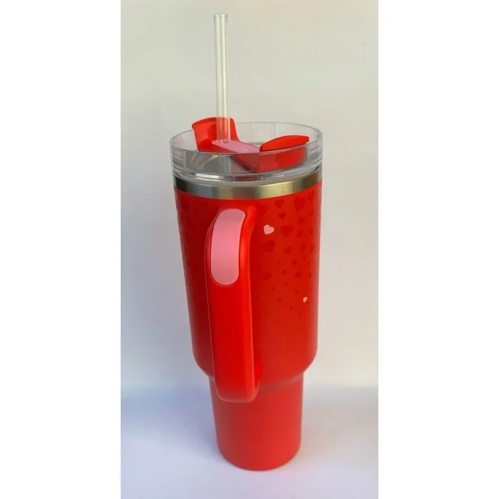 Stanley Target Exclusive Valentine's Day 2025 Ruby Hearts 40oz Tumbler - Picture 4 of 9